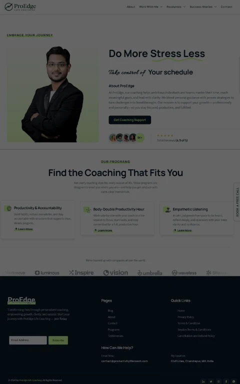 ProEdge Life Coach Website project image