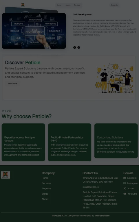Petiole.in Website project image